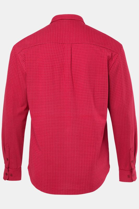Chemise JP 1880 coupe Modern Fit, tissu piqué dans un imprimé all-over (intégral), manches longues et col à pointes boutonnées (petits boutons) - jusqu'au 8 XL