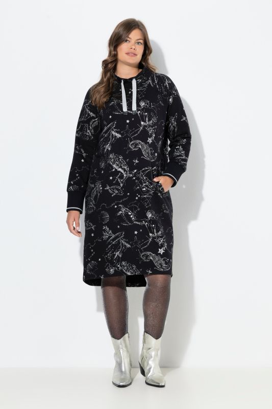 Robe en molleton. Manches longues, poches passepoilées. Label OEKO-TEX