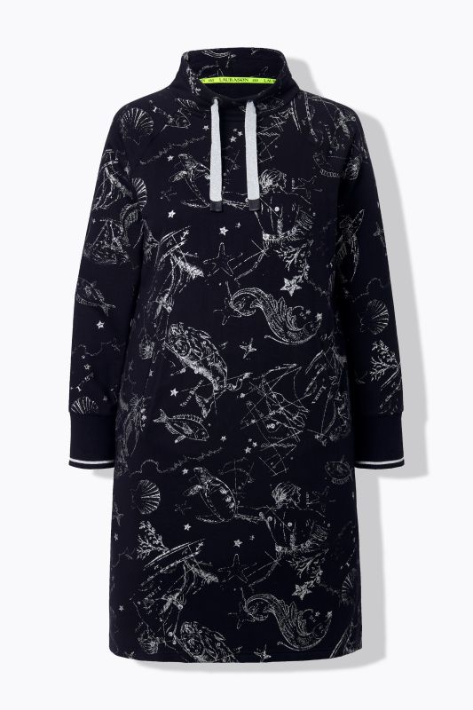 Robe en molleton. Manches longues, poches passepoilées. Label OEKO-TEX