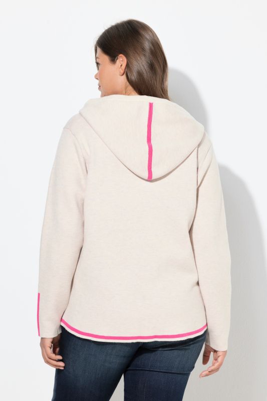 Sweat à capuche, maille double-face. Manches longues