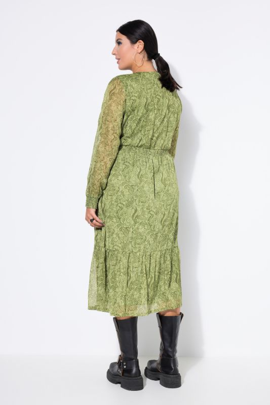 Robe midi évasée agrémentée d'un imprimé avec du fil scintillant