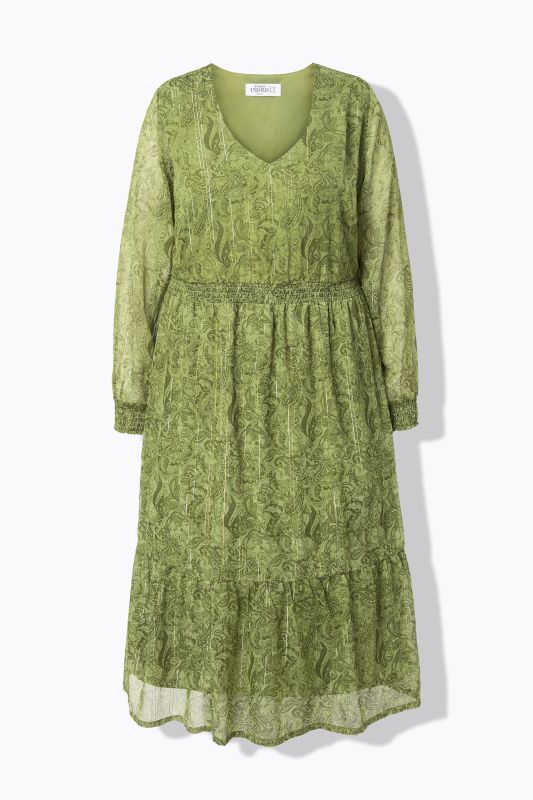 Robe midi évasée agrémentée d'un imprimé avec du fil scintillant