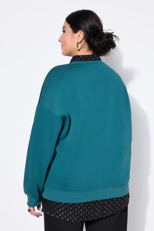 Sweat-shirt oversize, petites pierres fantaisie