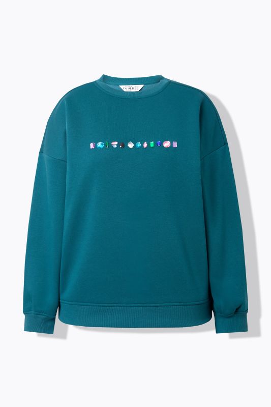 Sweat-shirt oversize, petites pierres fantaisie