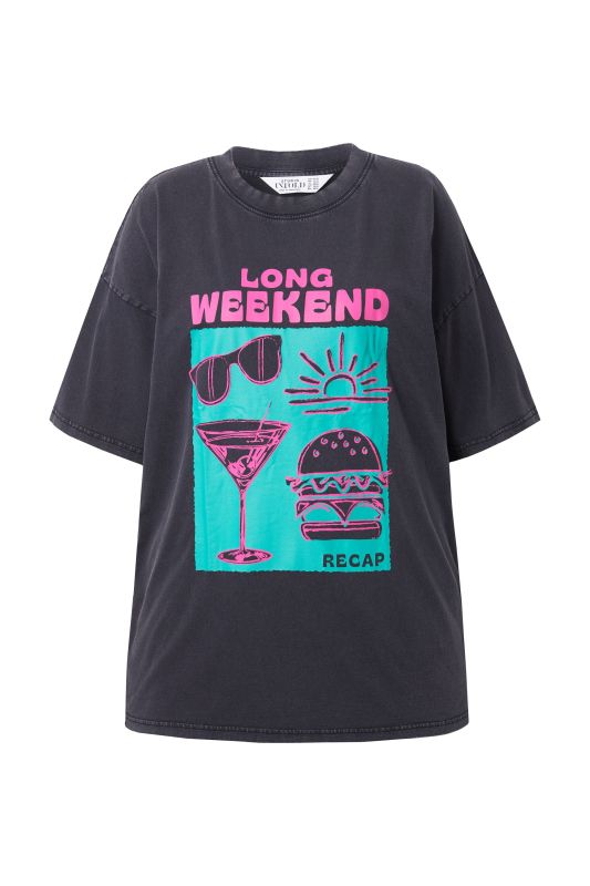 T-shirt oversize, imprimé week-end