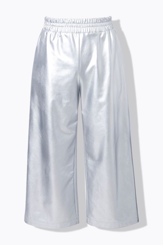 Jupe-culotte en simili argenté, coupe Wide Legs
