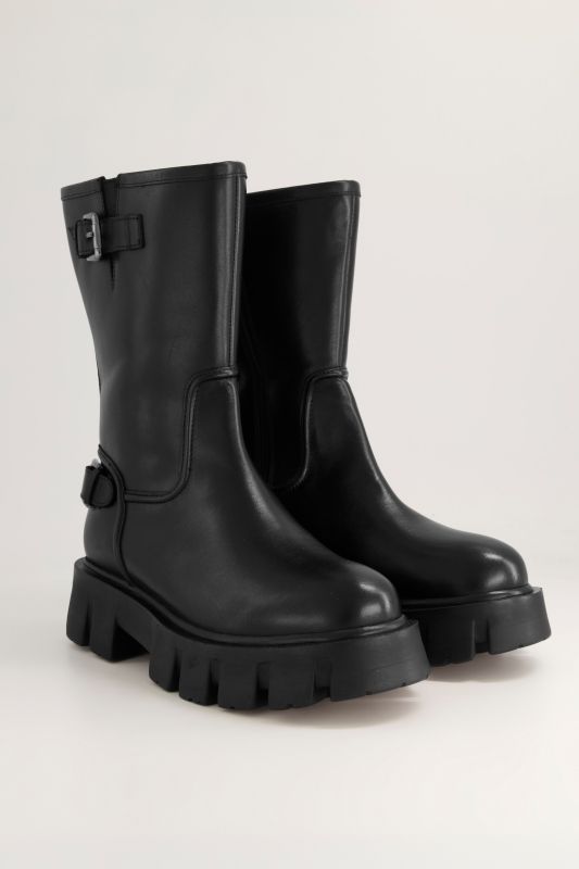 Bottines en cuir véritable, avec bride décorative - largeur H