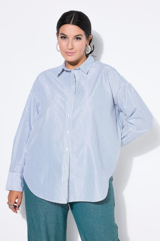 Chemisier oversize, rayures scintillantes