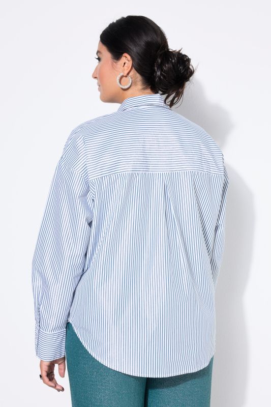 Chemisier oversize, rayures scintillantes