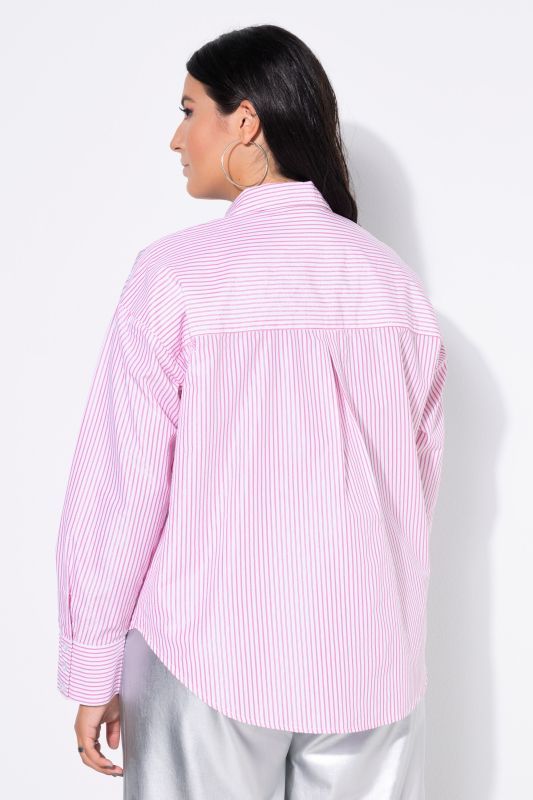 Chemisier oversize, rayures scintillantes