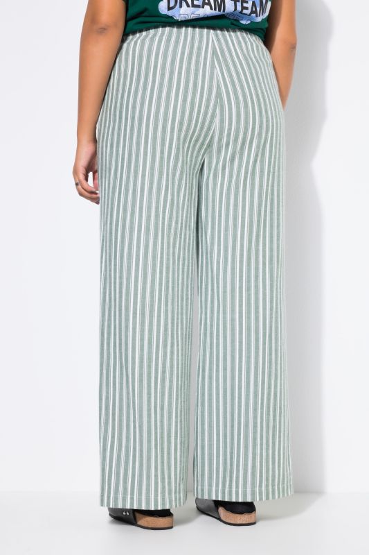 Pantalon de pyjama à rayures, jambe droite et large