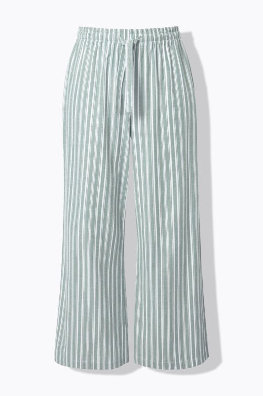 Pantalon de pyjama à rayures, jambe droite et large