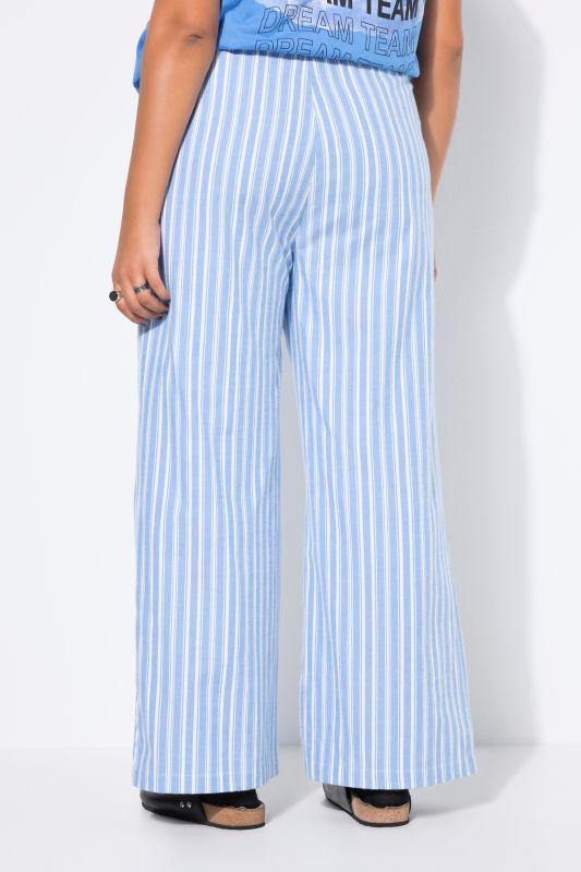Pantalon de pyjama à rayures, jambe droite et large