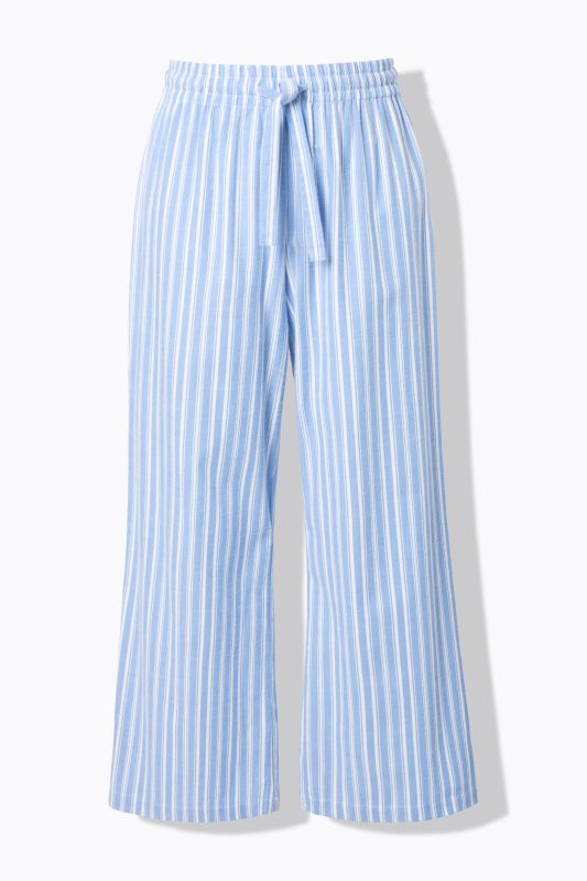 Pantalon de pyjama à rayures, jambe droite et large