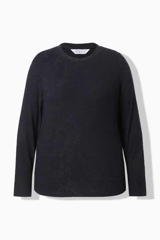 T-shirt à manches longues, coupe Slim Shape et motif jacquard