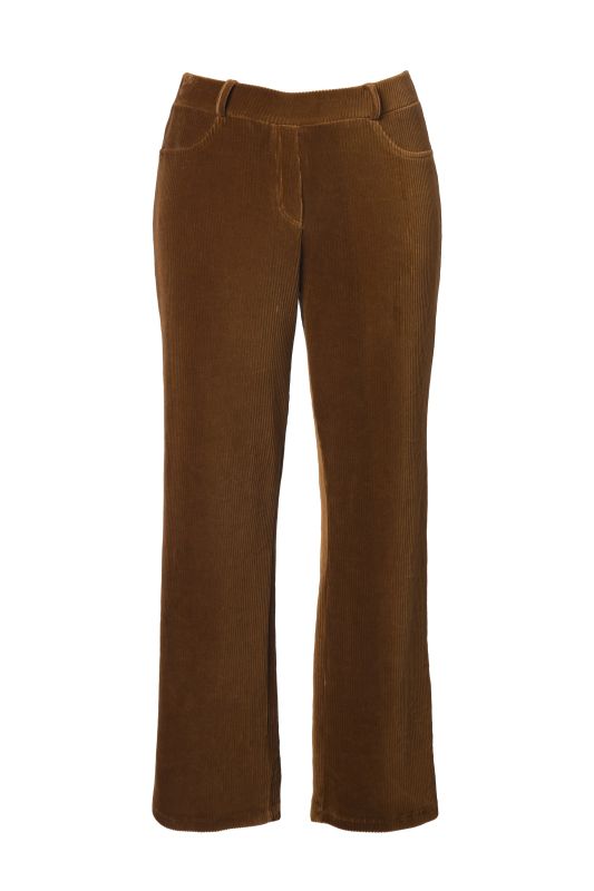 Pantalon à enfiler en velours côtelé de coton bio Mary, ceinture élastique