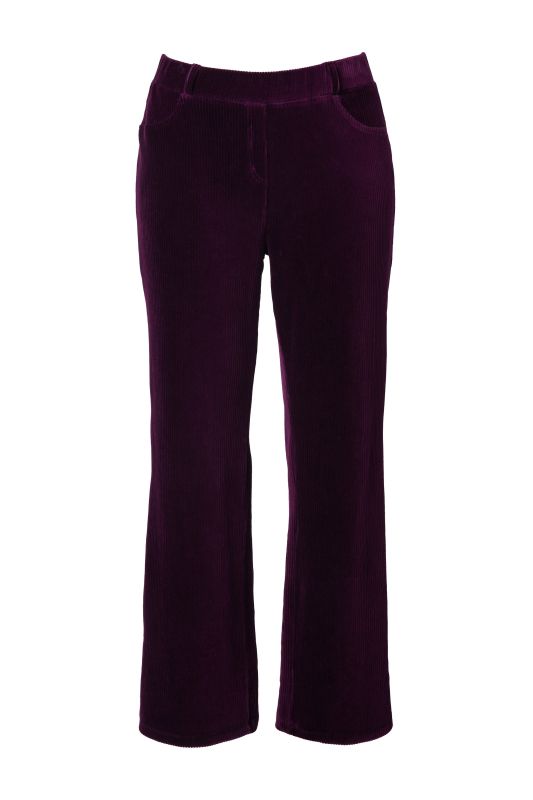 Pantalon à enfiler en velours côtelé de coton bio Mary, ceinture élastique