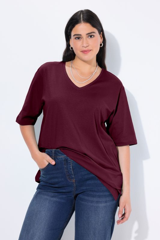 T-shirt coupe Relaxed Fit, décolleté en V et manches courtes