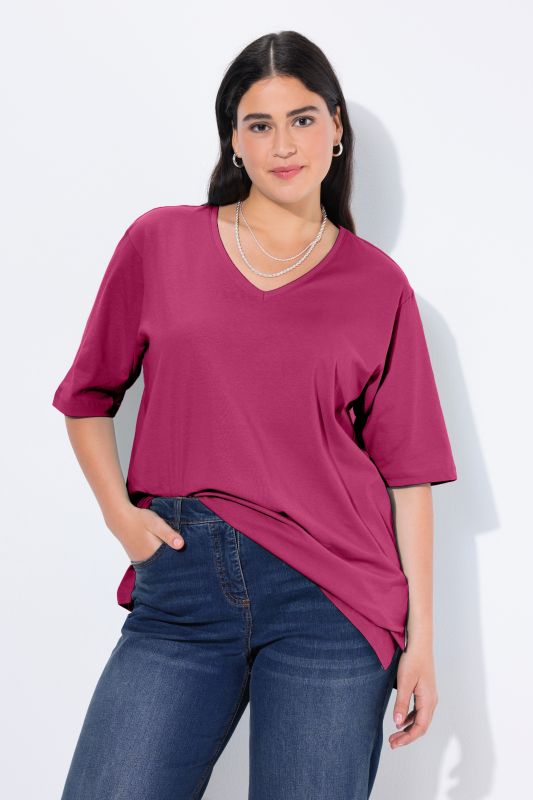 T-shirt coupe Relaxed Fit, décolleté en V et manches courtes