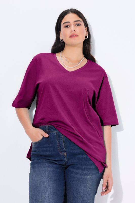 T-shirt coupe Relaxed Fit, décolleté en V et manches courtes