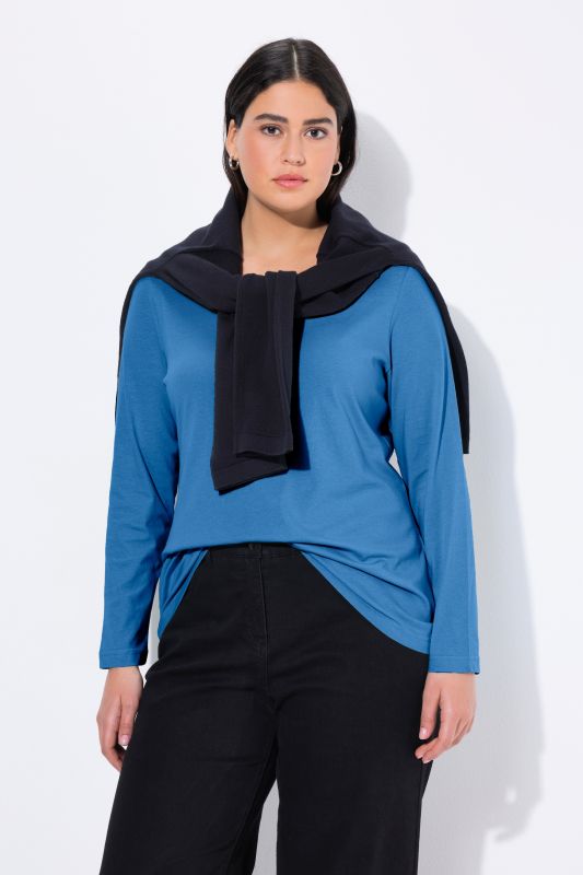 T-shirt Slim Fit, décolleté rond et manches longues