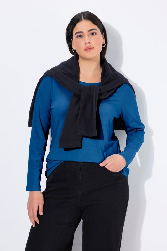 T-shirt Slim Fit, décolleté rond et manches longues