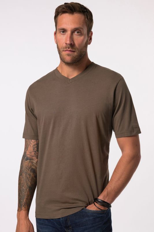 T-shirt JP 1880 Basic, col en V - jusqu'au 8 XL