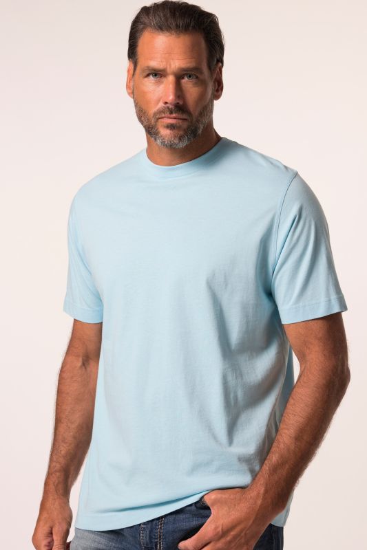 T-shirt Basic en coton peigné, col rond - jusqu'au 8 XL