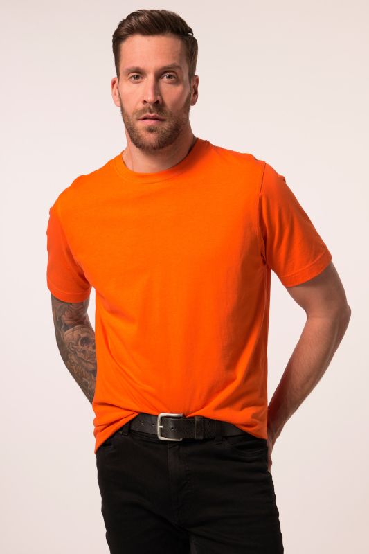 T-shirt Basic en coton peigné, col rond - jusqu'au 8 XL