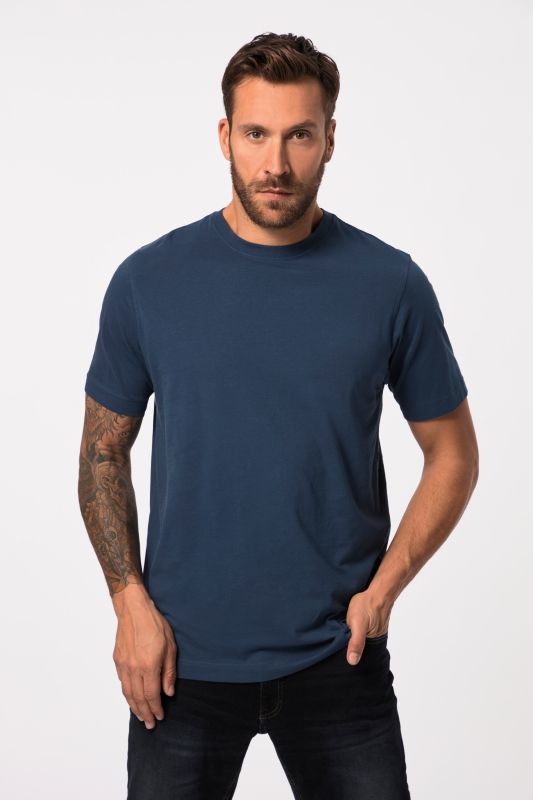 T-shirt Basic en coton peigné, col rond - jusqu'au 8 XL