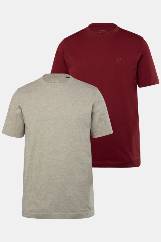 Lot de 2 T-shirts JP 1880, col rond, collection Basic - jusqu'au 8 XL