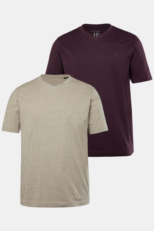 T-shirts, collection Basic, lot de 2. Col en V et manches courtes - jusqu'au 8XL