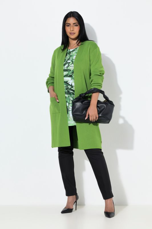 Cardigan coupe ouverte et longue, en maille fine et douce