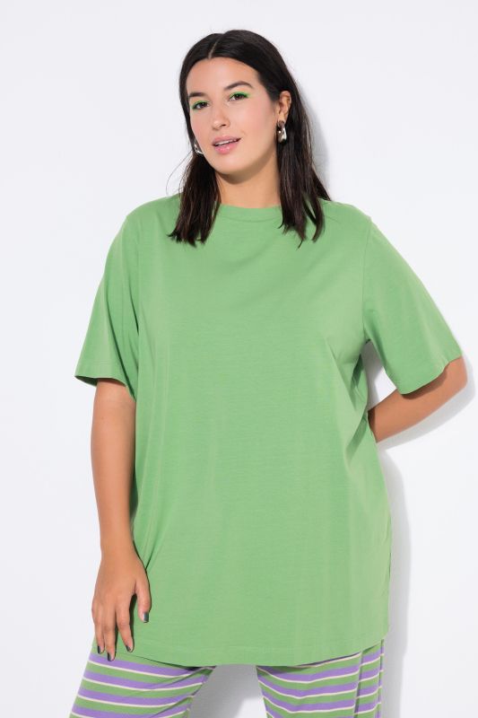 T-shirt long à col rond et manches courtes