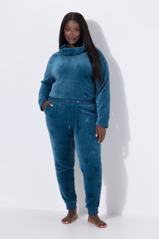 Pantalon homewear, étoiles texturées