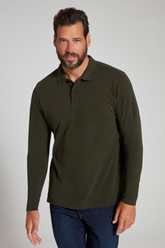 Polo JP 1880 en piqué, manches longues, collection Basic - jusqu'au 8 XL