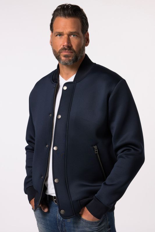 Veste en tissu cuba, col esprit blouson Teddy américain, fermeture à glissière