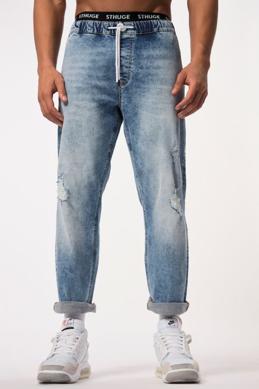 Jean STHUGE avec technologie FLEXLASTIC®. Denim au look destroy vintage. Jusqu'au 8 XL