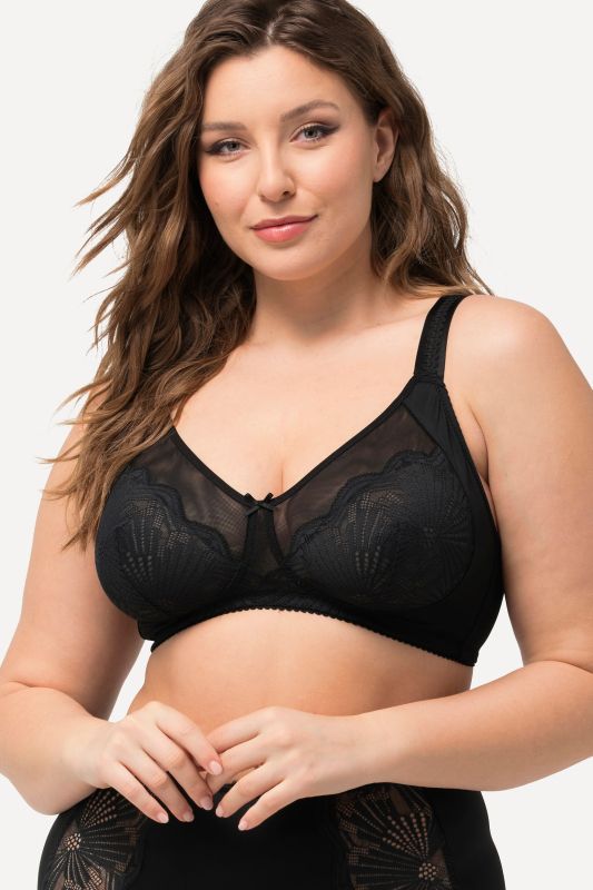 Soutien-gorge sans armatures, dentelle et mesh - bonnets C-D