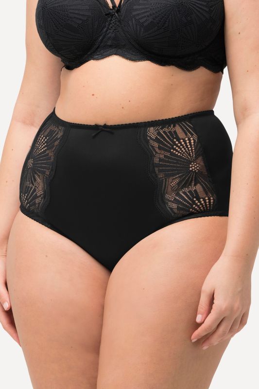 Culotte maxi en microfibre, dentelle sur les côtés