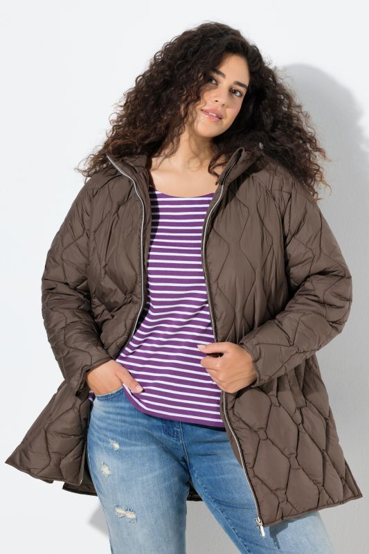 Longue veste matelassée HYPRAR, tissu déperlant, fermeture éclair à double curseur