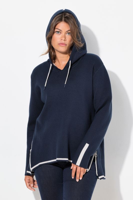 Sweat à capuche, maille double-face. Manches longues