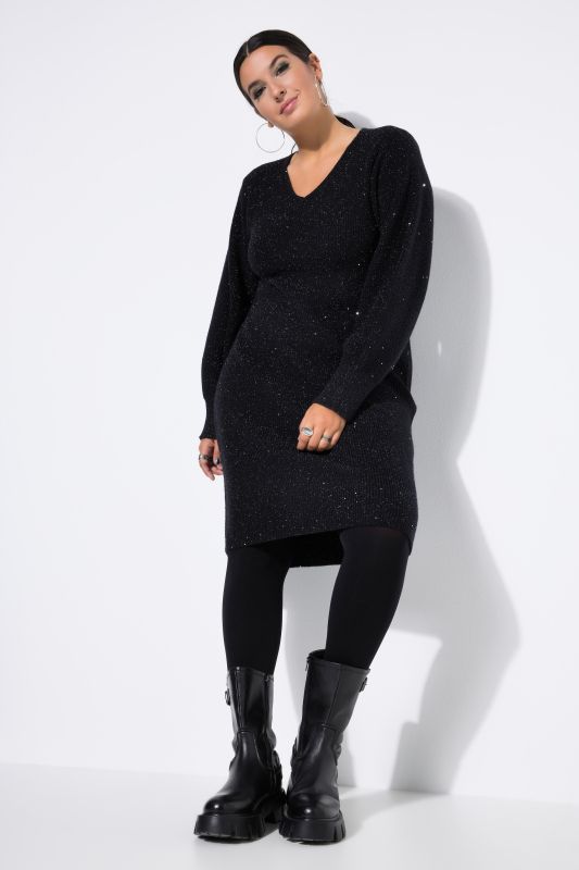 Robe en maille côtelée scintillante, coupe Slim Shape