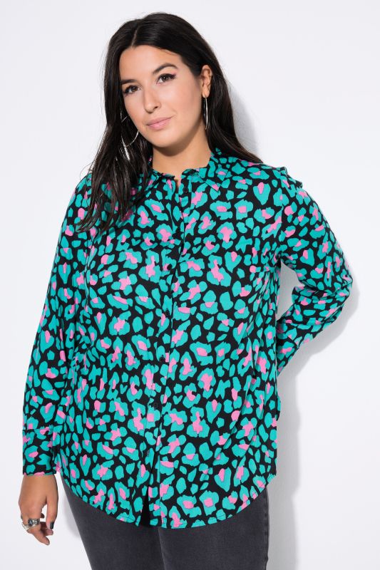 Chemisier coupe Wide Straight Shape, imprimé léopard coloré