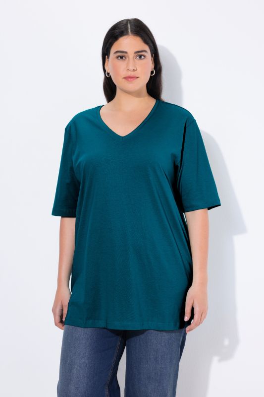 T-shirt coupe Relaxed Fit, décolleté en V et manches courtes