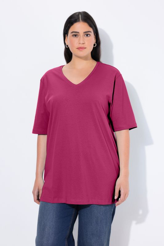 T-shirt coupe Relaxed Fit, décolleté en V et manches courtes