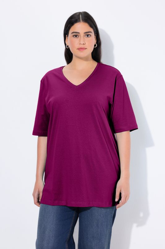 T-shirt coupe Relaxed Fit, décolleté en V et manches courtes