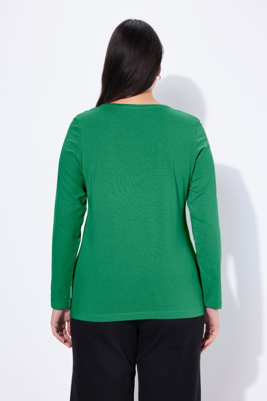 T-shirt Slim Fit, décolleté rond et manches longues
