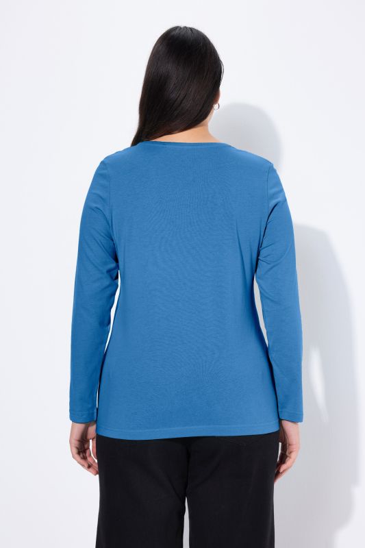 T-shirt Slim Fit, décolleté rond et manches longues