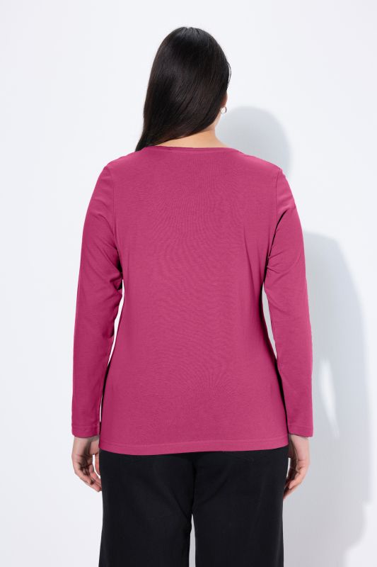 T-shirt Slim Fit, décolleté rond et manches longues